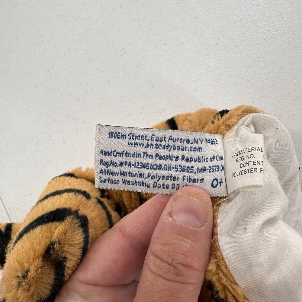 Tiger Hand Puppet & Plush Toy Set By Beverly‎ Hills Teddy Bear Co. 2011 Stripes